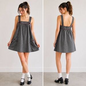 Beiza Houndstooth Jumper Dress, Y2K Milkmaid Babydoll Pinafore, sz L (Fits S–L)